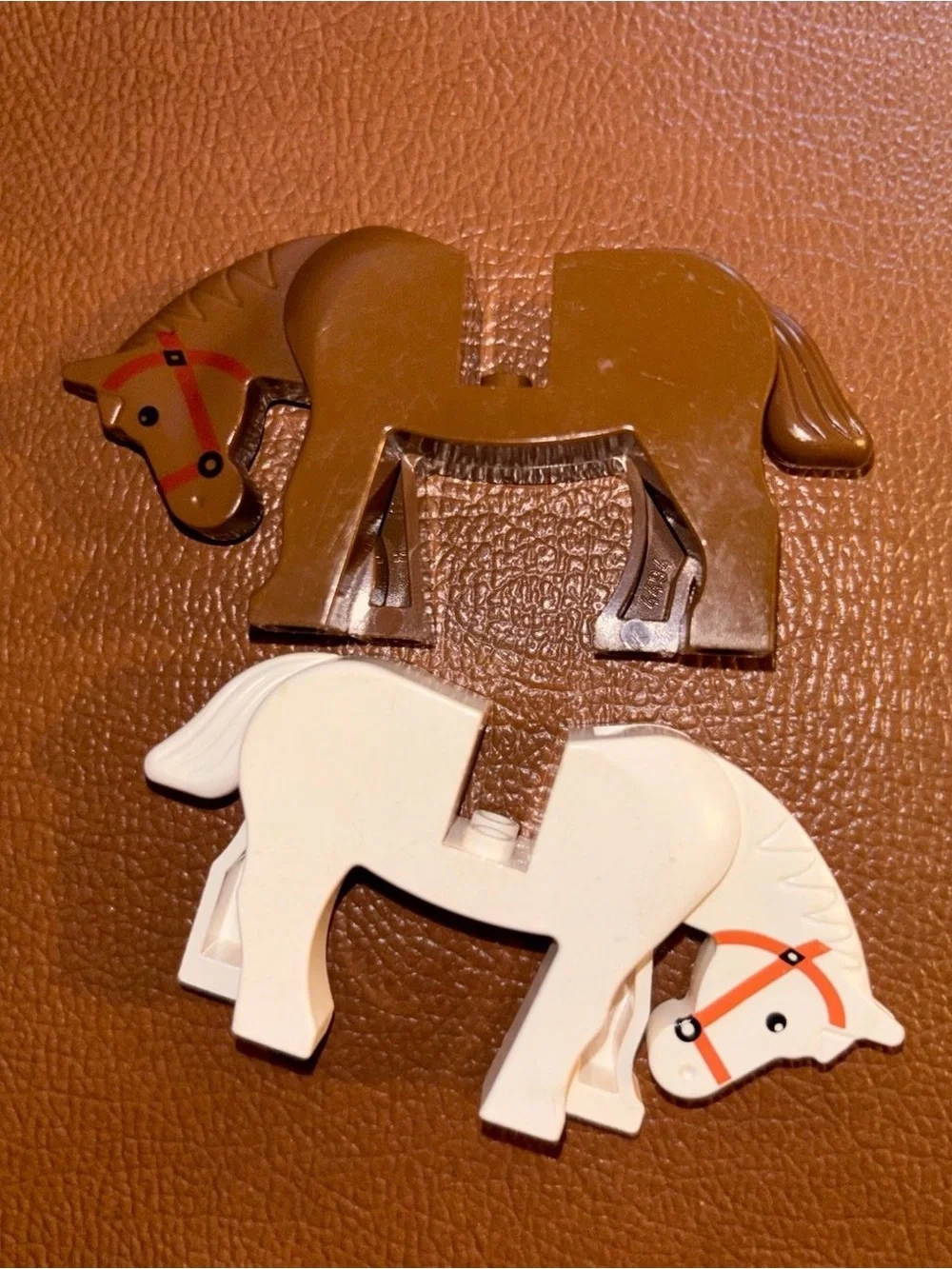 Lego Brown and White Horse Figures - Kids Building Set Animals